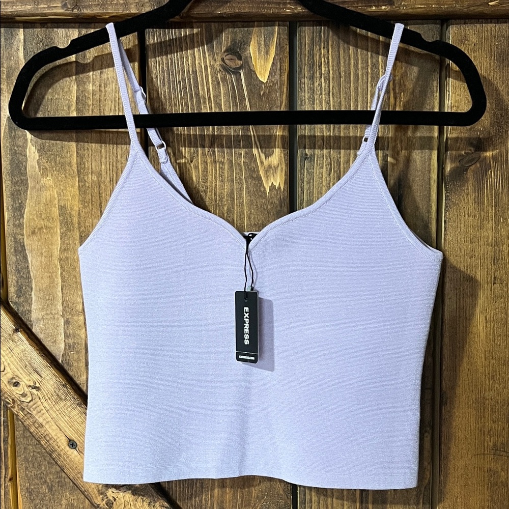 Express Lilac Ribbed V‑Neck Cami - Picture 2 of 7